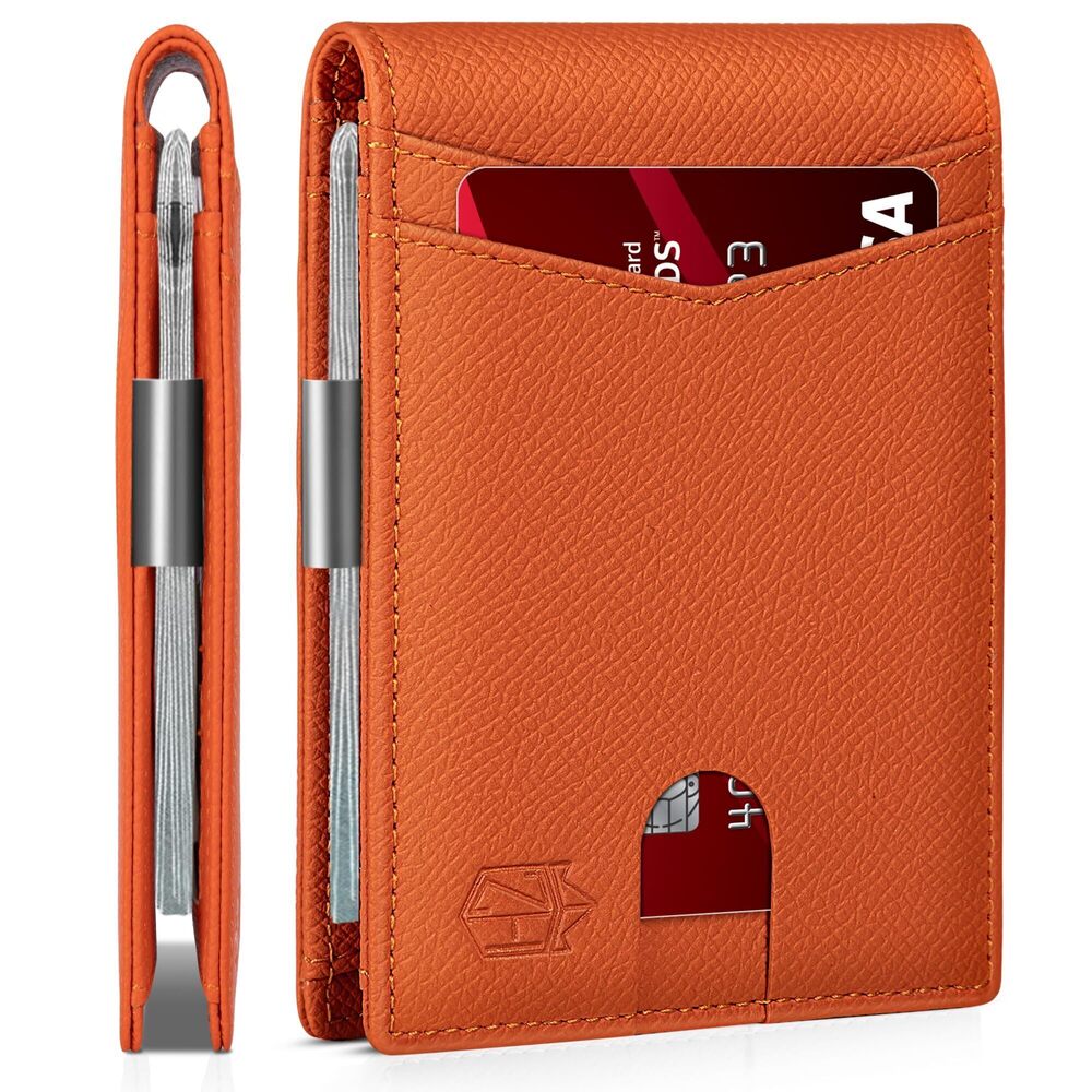 6470 Money Clip Wallets ,Slim Bifold Wallet 10-12 Cards, Leather Wallet